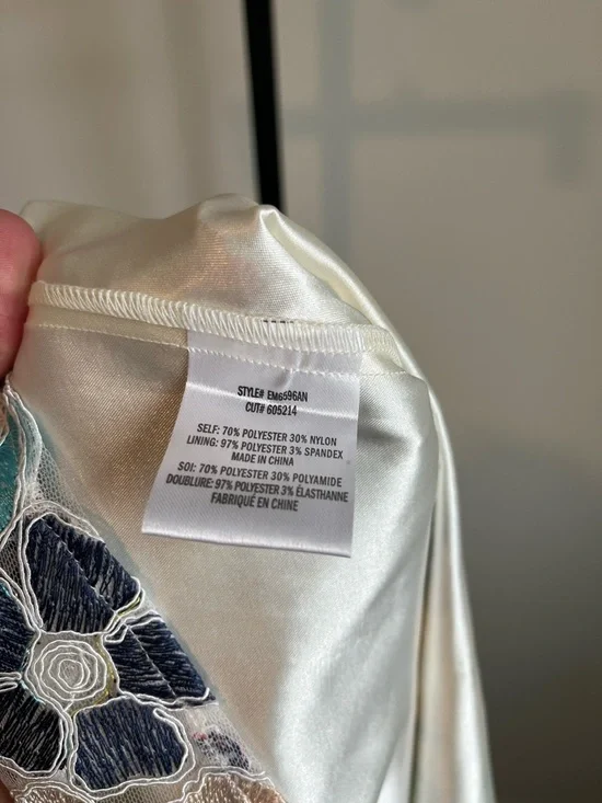 Anthropologie Eva Franco Floral Embroidered Midi Skirt Sz 10 A-Line Mesh Overlay - Picture 12 of 16